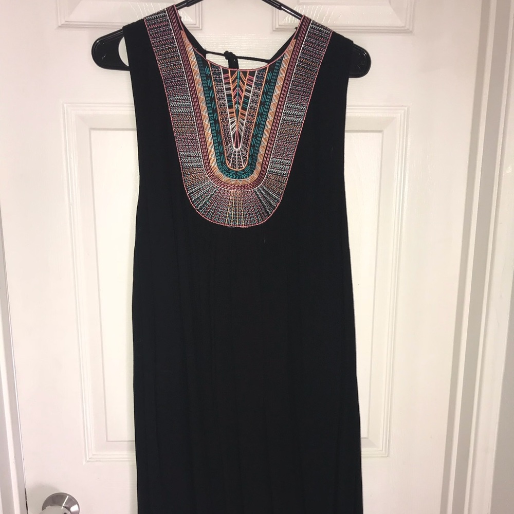 Beautiful black dress with colorful print